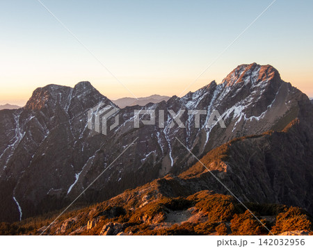 台湾最高峰、玉山登山ルートの風景 台湾最高峰、玉山登山ルートの風景 142032956
