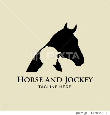 Jockey and horse, perfect for Horse jockey school and stable logo design 142034005