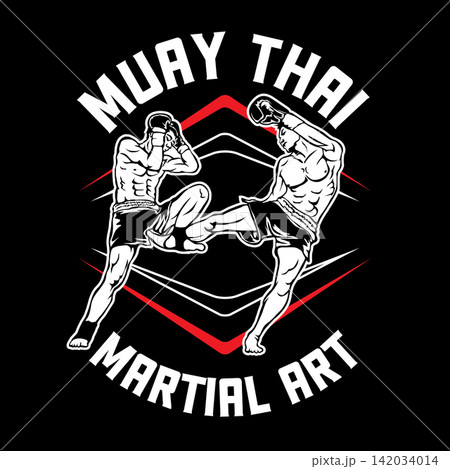 Muay Thai boxing martial arts, perfect for t shirt design Muay Thai boxing martial arts, perfect for t shirt design 142034014