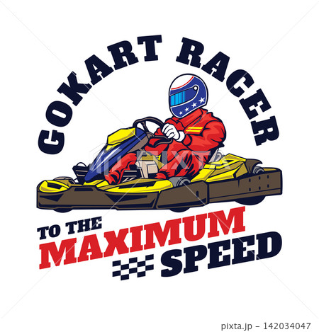 Go kart racer vector illustration, perfect for t shirt design Go kart racer vector illustration, perfect for t shirt design 142034047