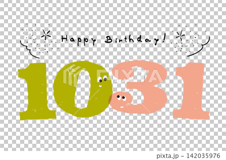 Number illustration, simple and cute date material, October 31st 142035976