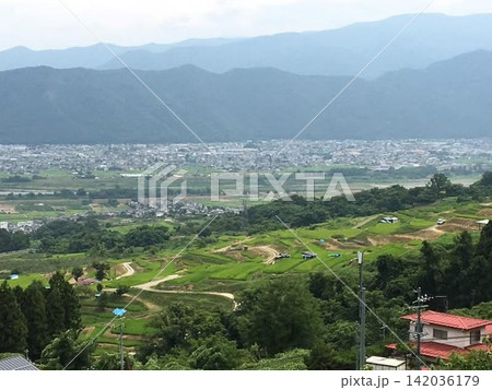 姨捨駅から見た絶景 姨捨駅から見た絶景 142036179