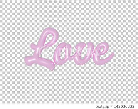 Three-dimensional pink cursive "Love" text (transparent PNG) Three-dimensional pink cursive "Love" text (transparent PNG) 142036332