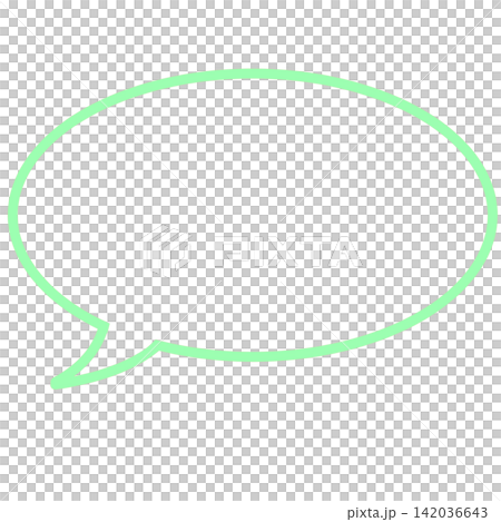 楕円の吹き出し 緑 楕円の吹き出し 緑 142036643