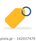 Bright yellow price tag flat icon for sale and discount 142037470