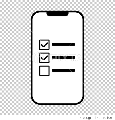 Icon illustration for managing tasks using a smartphone checklist. Icon illustration for managing tasks using a smartphone checklist. 142040106