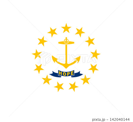 Fag of Rhode Island isolated in heart shape. Fag of Rhode Island isolated in heart shape. 142040144