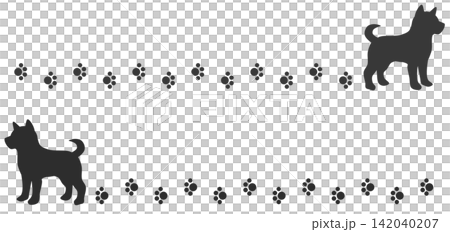可愛いペットの愛犬が散歩で歩いている肉球イラスト 142040207