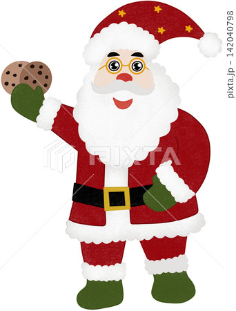 santa claus holding cookie santa claus holding cookie 142040798