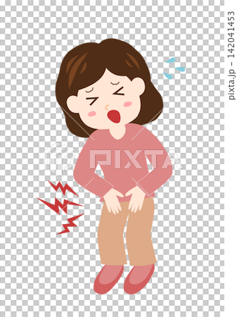 一名女子摀著肚子,腹痛難忍。 一名女子摀著肚子,腹痛難忍。 142041453