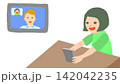 オンライン英会話をする女の子 142042235