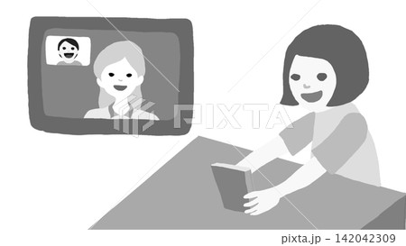 オンライン英会話をする女の子 142042309