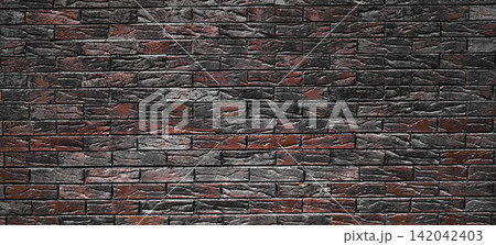 Dark brown decorative stone brick wall tile texture pattern background, architecture and construction material concept Dark brown decorative stone brick wall tile texture pattern background, architecture and construction material concept 142042403
