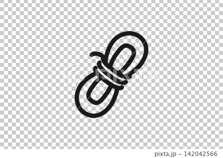 ロープの線画アイコン　キャンプ用品 142042566