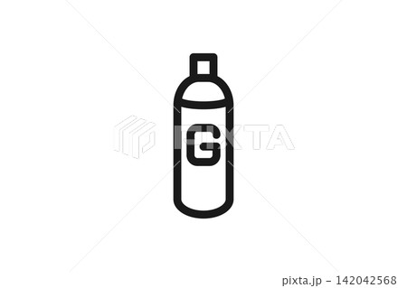 ガス缶の線画アイコン ガス缶の線画アイコン 142042568