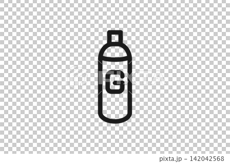 ガス缶の線画アイコン ガス缶の線画アイコン 142042568