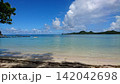 沖縄の透明な海、青い海と空と雲 142042698