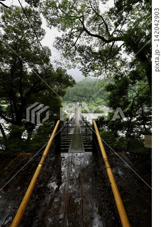大井川に架かる吊橋(塩郷の吊り橋) 大井川に架かる吊橋(塩郷の吊り橋) 142042903