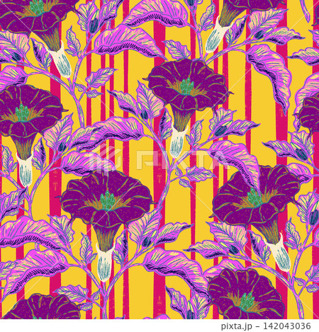 seamless pattern with flowers 142043036