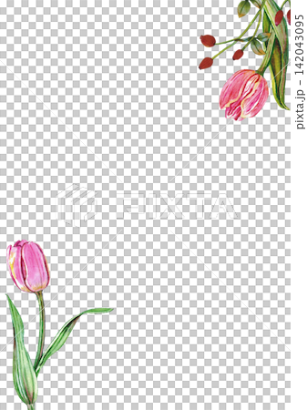 Pink Flower Corner Frame Pink Flower Corner Frame 142043095