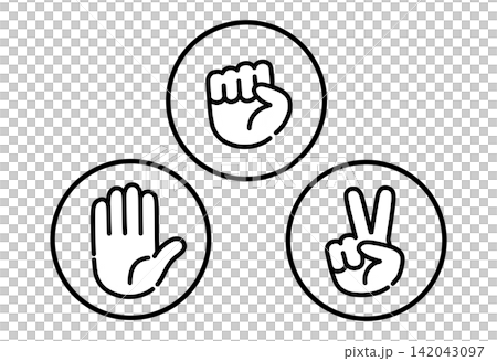 Rock-paper-scissors transparent background icon illustration set 1 142043097
