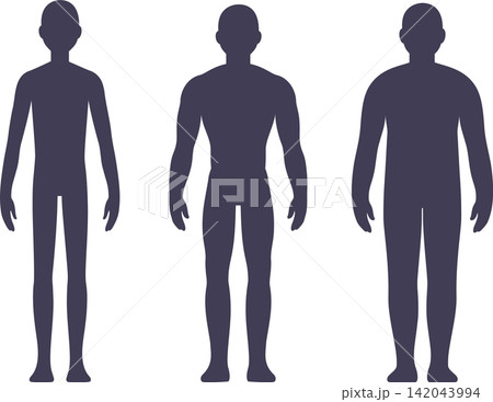 Male body types silhouette set 142043994