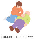 心肺蘇生法を行う人物 心肺蘇生法を行う人物 142044366