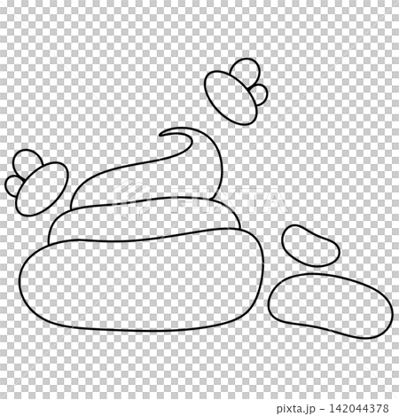 Simple black outline drawing shows a pile of poop Simple black outline drawing shows a pile of poop 142044378
