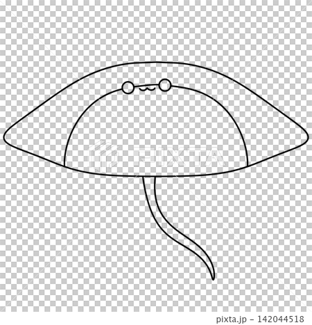 Simple line drawing of a stingray Simple line drawing of a stingray 142044518