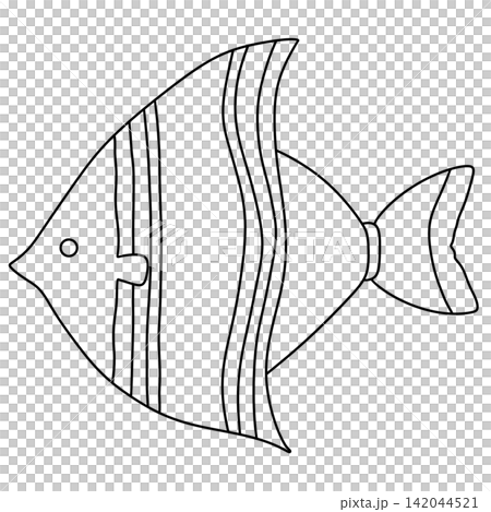 Simple fish outline with vertical stripes Simple fish outline with vertical stripes 142044521