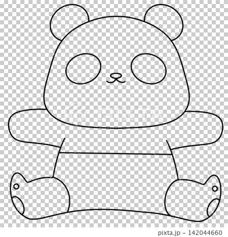 Cute panda sits calmly, smiling gently Cute panda sits calmly, smiling gently 142044660