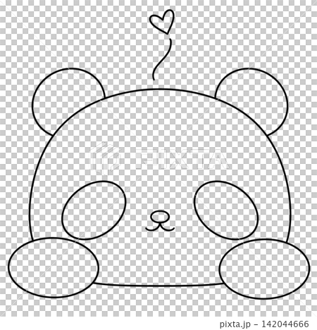 Cute cartoon panda with round eyes and soft ears Cute cartoon panda with round eyes and soft ears 142044666