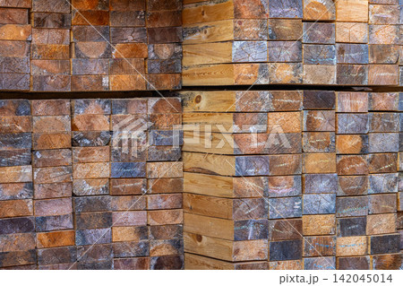 Stacks of Rough-Cut Lumber with Natural Texture Stacks of Rough-Cut Lumber with Natural Texture 142045014