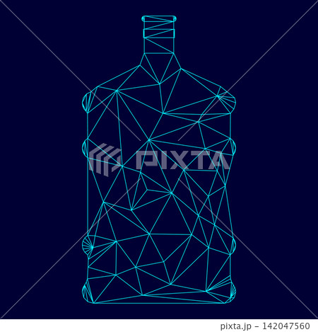 Dispenser large bottles low poly triangulation triangulated polygonal electric cyan blue vibrant aqua neon color vector illustration image outline contour line Dispenser large bottles low poly triangulation triangulated polygonal electric cyan blue vibrant aqua neon color vector illustration image outline contour line 142047560