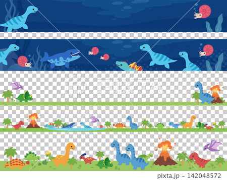 可愛的恐龍線條插畫 可愛的恐龍線條插畫 142048572