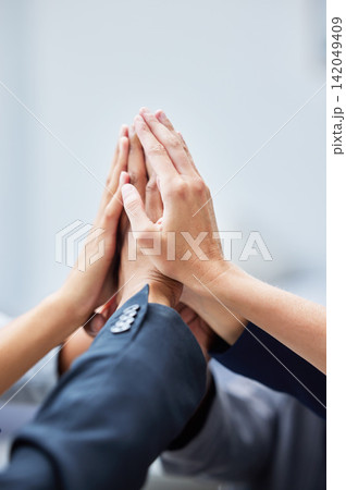 High five, hands and business people in office for solidarity, collaboration or team building for achievement. Celebration, diversity and group of employees with unity, goals or motivation together. High five, hands and business people in office for solidarity, collaboration or team building for achievement. Celebration, diversity and group of employees with unity, goals or motivation together. 142049409