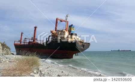 Kabardinka Russia June 22 2026 Rio cargo ship aground near the coast close to Kabardinka on the Black Sea Kabardinka Russia June 22 2026 Rio cargo ship aground near the coast close to Kabardinka on the Black Sea 142050600