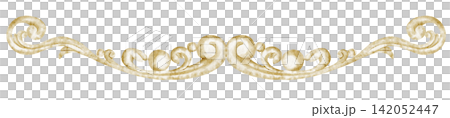 Watercolor wrought iron decorative border on isolated background. Elegant ornamental flourish. Illustration of antique metalwork for vintage design. Element for invitations, certificates and greeting. Watercolor wrought iron decorative border on isolated background. Elegant ornamental flourish. Illustration of antique metalwork for vintage design. Element for invitations, certificates and greeting. 142052447