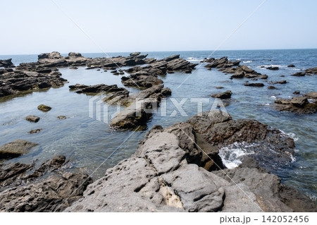神奈川県  三浦半島  城ヶ島の磯と海 142052456