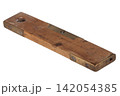 Antique carpenter's boxwood ruler with spirit level from 19th century isolated on white. 142054385