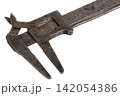 Vintage Vernier Caliper Isolated on White Background 142054386