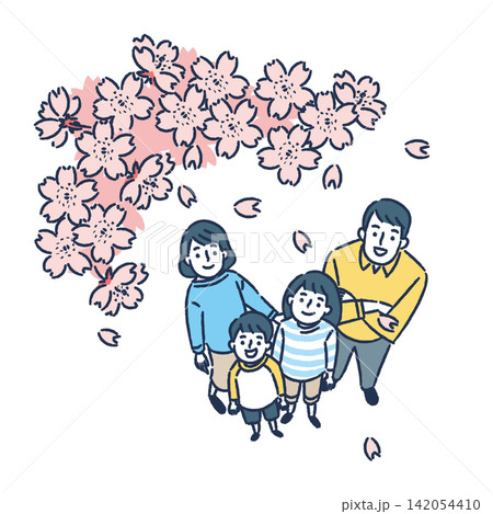 桜と家族のセット 桜と家族のセット 142054410