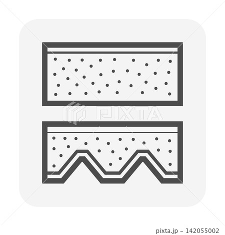 Concrete Slab And Steel Deck With Concrete Topping Vector Icon. 142055002