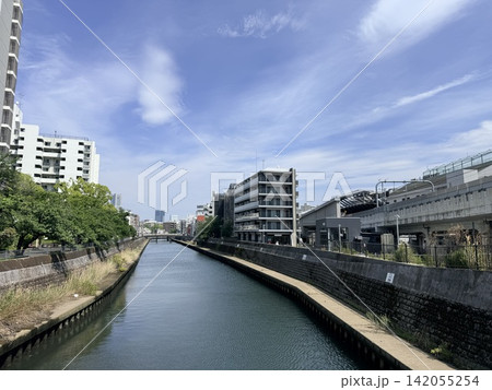 天王町駅そばの帷子川の風景 天王町駅そばの帷子川の風景 142055254