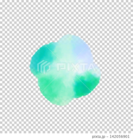 緑の水彩絵の具の飛沫 142056901