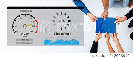 High-Speed Internet Connection Speed Test with Progress Indicator and Hands Holding Puzzle Pieces Collaboration Concept Ledger High-Speed Internet Connection Speed Test with Progress Indicator and Hands Holding Puzzle Pieces Collaboration Concept Ledger 142058012