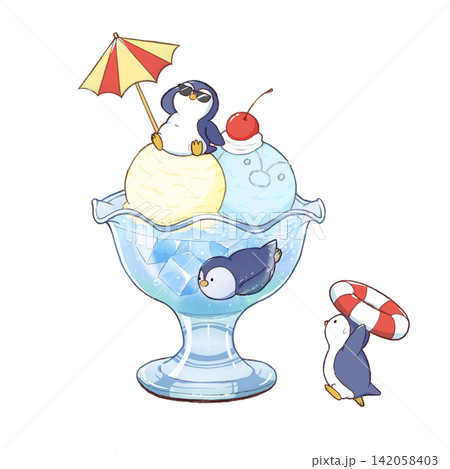 ソーダフロートとペンギン ソーダフロートとペンギン 142058403