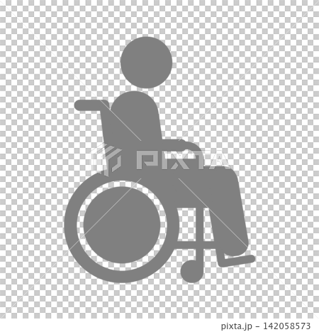 標準型車椅子／自立支援・福祉住環境ピクトグラム（黒／グレー） 142058573