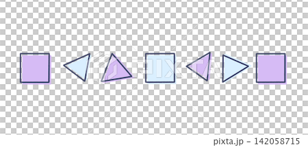 Hand-drawn style geometric border, triangle, square_03 Hand-drawn style geometric border, triangle, square_03 142058715