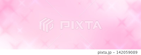 Blurry pink fairy sparkles background. Dreamy shiny gradient star backdrop. Soft pastel rose glitter sparks wallpaper. Blurred magical twinkle glare gradation bg for poster, banner. Vector  142059089
